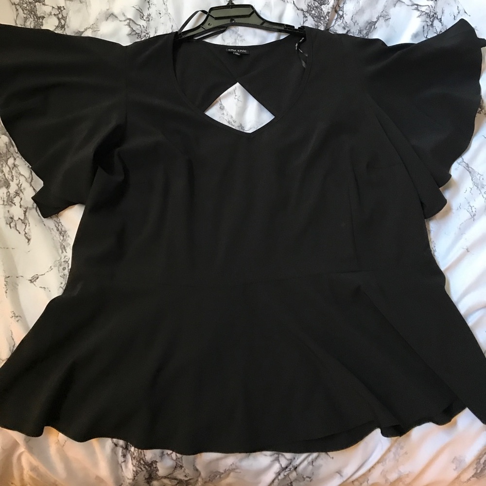 Worn once!  Sexy and flirty black dress shirt.